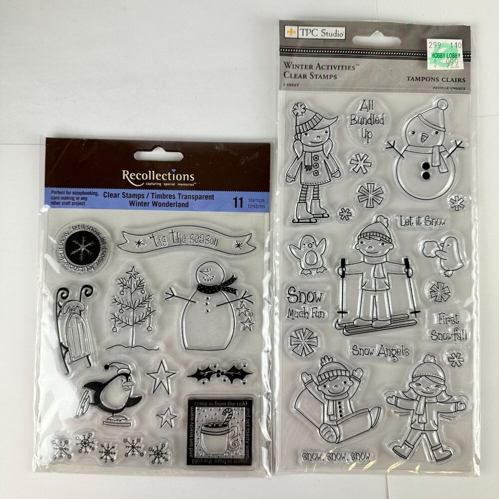Recollections & TPC Studio Winter Wonderland & Activities Clear Stamps Bundle